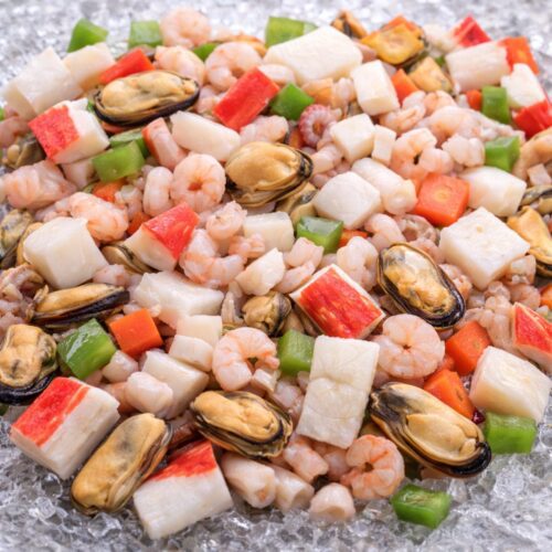 Ανάμικτα κατεψυγμένα θαλασσινά με γαρίδες, μύδια και καλαμαράκι κατεψυγμένα
