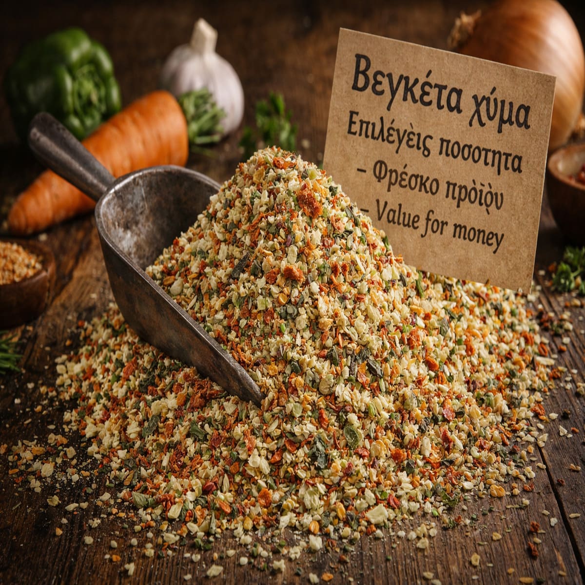 Βεγκέτα χύμα μείγμα αποξηραμένων λαχανικών και μπαχαρικών